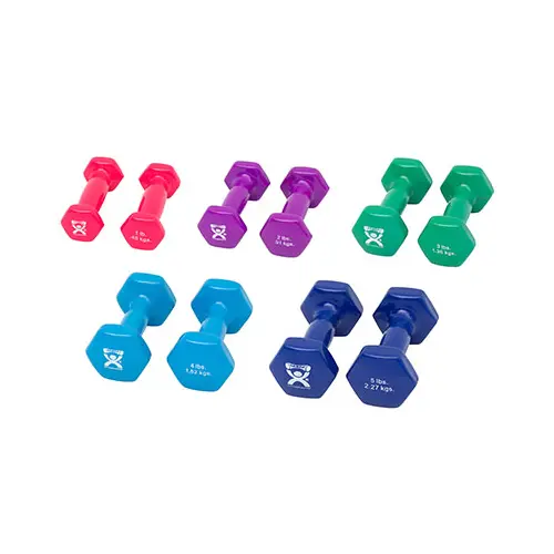 Economy Vinyl-Coated Iron Dumbbell, 10 Pc Set (2 Ea: 1,2,3,4,5 Lb) 1
