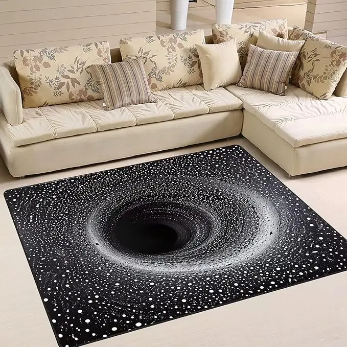 3D Optical Illusion Black Hole Area Rugs 1
