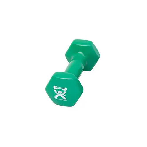 Vinyl-Coated Iron Dumbbell, Green, 3 Lb, 1 Each 1