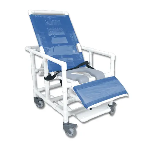 Bariatric Reclining Shower Commode Chair, 450 Lb. Weight Capacity 1