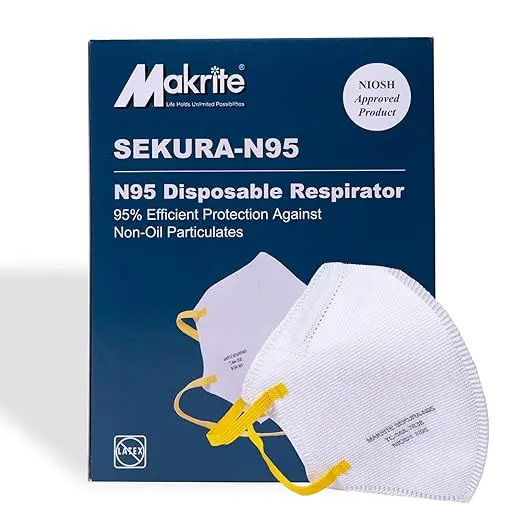 Sekura N95 Foldable Particulate Respirator Mask, Niosh Certified, M/L Size (Box Of 40 Masks) 1