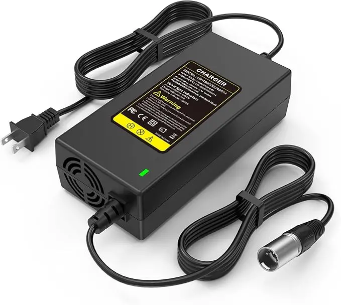 24V 5A 3-Pin Male Xlr Connector Battery Charger For Lakematic, Pride Mobility, Jazzy Power Chair, Drive Medical, Golden Technologies, Shoprider, Rascal 200T/500T/301 Pc 24Bc5000tf-1 1