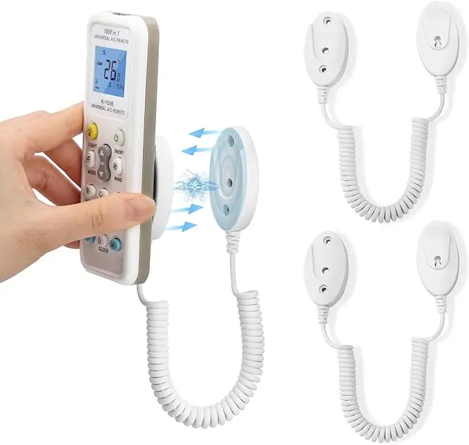 2-Pack Magnetic Remote Control Holders With Spring Ropes 1