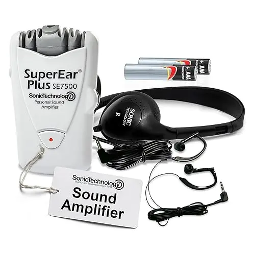 Superear Model Se7500 For Seniors - Hearing Amplifiers For Seniors & Elderly, Super Ear Personal Sound Amplifier, Sound Amplifier Listening Device And Audio Accessories In 50Db Ambient Sounds Increase 1