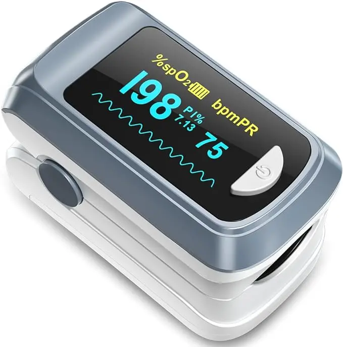 Fingertip Pulse Oximeter Blood Oxygen Saturation Monitor Pulse Ox, Heart Rate And Fast Spo2 Reading Oxygen Meter With Oled Screen Included Lanyard And 2 X Aaa Batteries 1