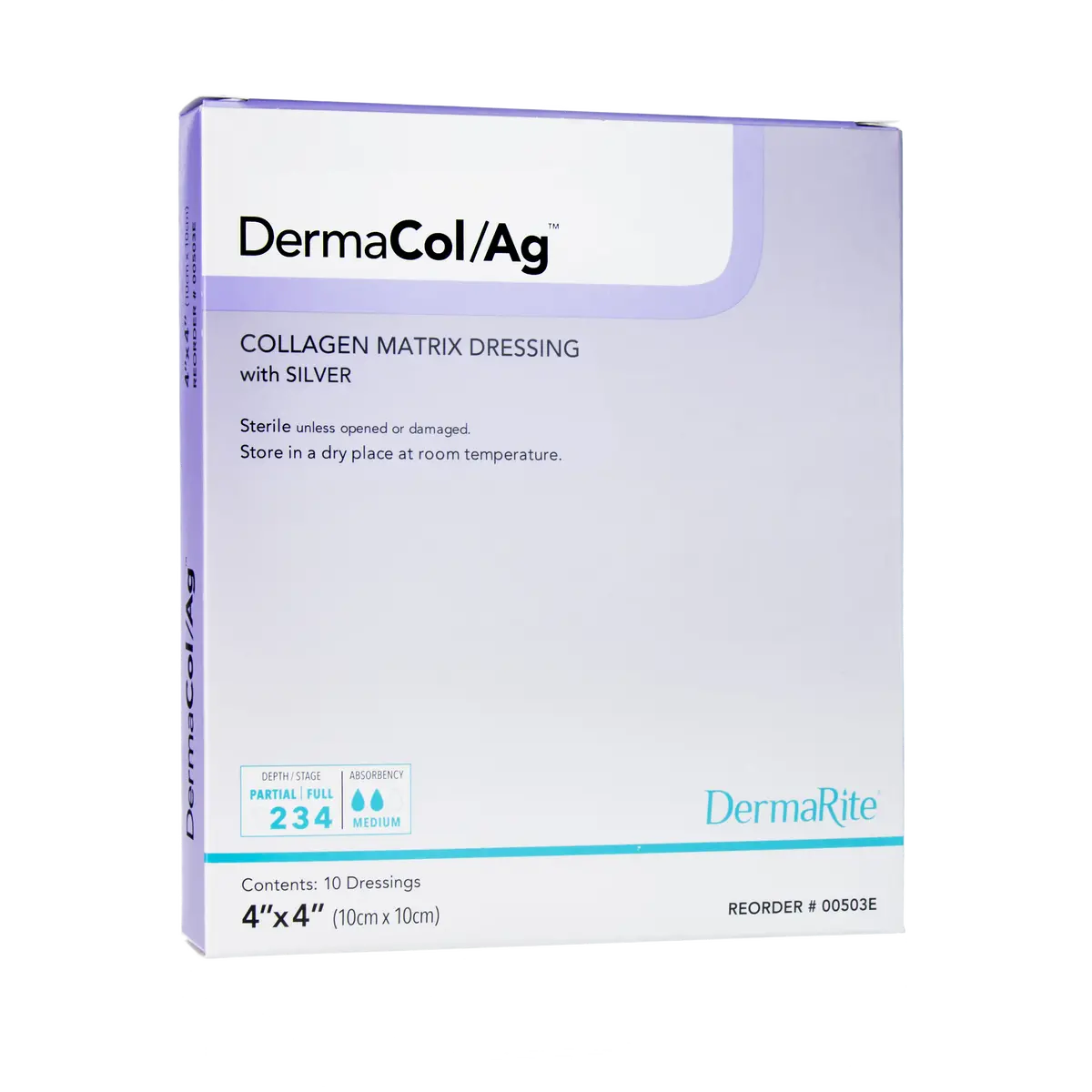 Dermacol/Ag 2"X2" Collagen Matrix Wound Dressing W/Silver 1