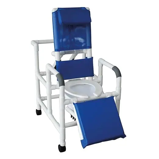 Mjm International 193-Sq-Pail Reclining Shower Chair With Elevated Leg Extension And Commode Pail 1
