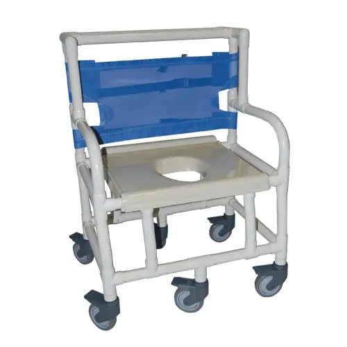 Shower Commode Chair 600 Lb Capacity- Bariatric, Slide Out Footrest 1