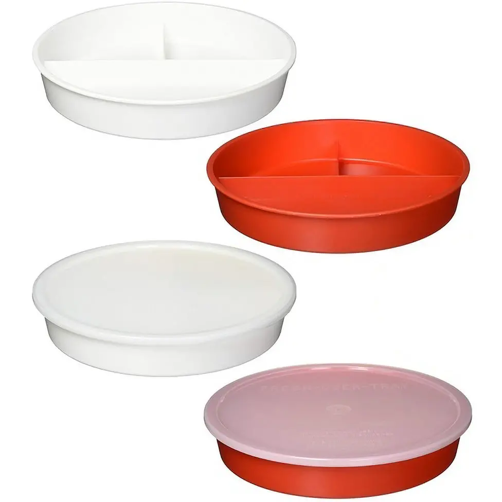 High Sided Divided Dish, White 1