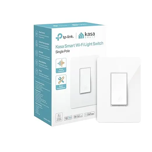 Smart Light Switch , Single Pole, Needs Neutral Wire, 2.4Ghz Wi-Fi Light Switch Works With Google Home, Ul Certified, No Hub Required, White 1