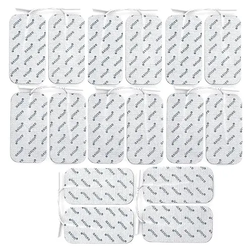 Large Axion Tens Unit Electrode Pads 4X2'' - Replacement Pads With 2Mm Pin Connector Lead Wire, 16 Per Pack 1