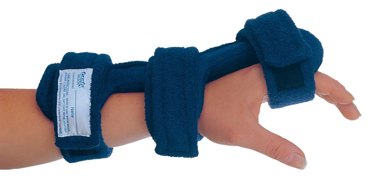 Comfysplints Dorsal Hand, Adult, Navy Blue, Terry Cloth, Left 1