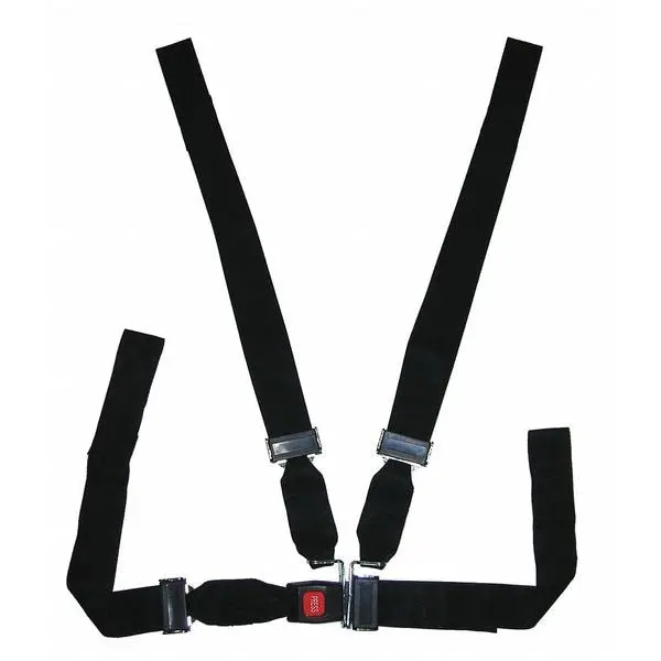 Restraint Strap Chest Nylon 4 Point Harness Push Button Buckle, Black, 6 Ft. L X 2-1/2" W X 3" H 1