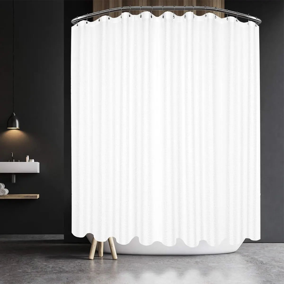 144” Waffle Weave Shower Curtain 1