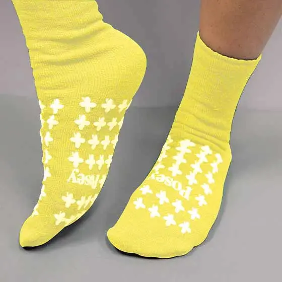 Non-Slip Socks For Patients At Risk Of Falls, Yellow, Large 1