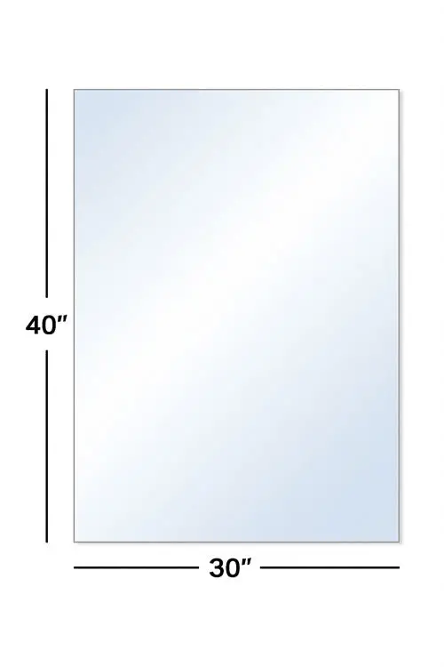 Premium Quality Highly Reflective Polished Glass - 30”X40”X3/16”-1” Bevel All Edges Square/Rectangle 1