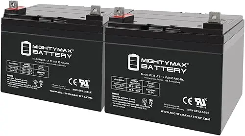 Mighty Max Battery 12V 35Ah Sla Battery For Titan Front Wheel Power Wheelchair - 2 Pack 1