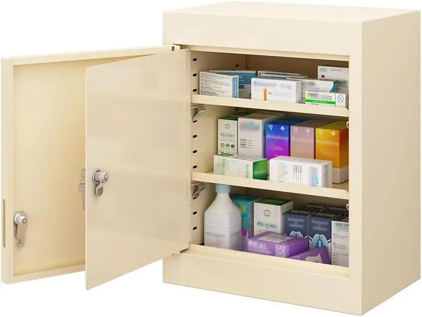 Locking Medicine Cabinet With Double Doors 1