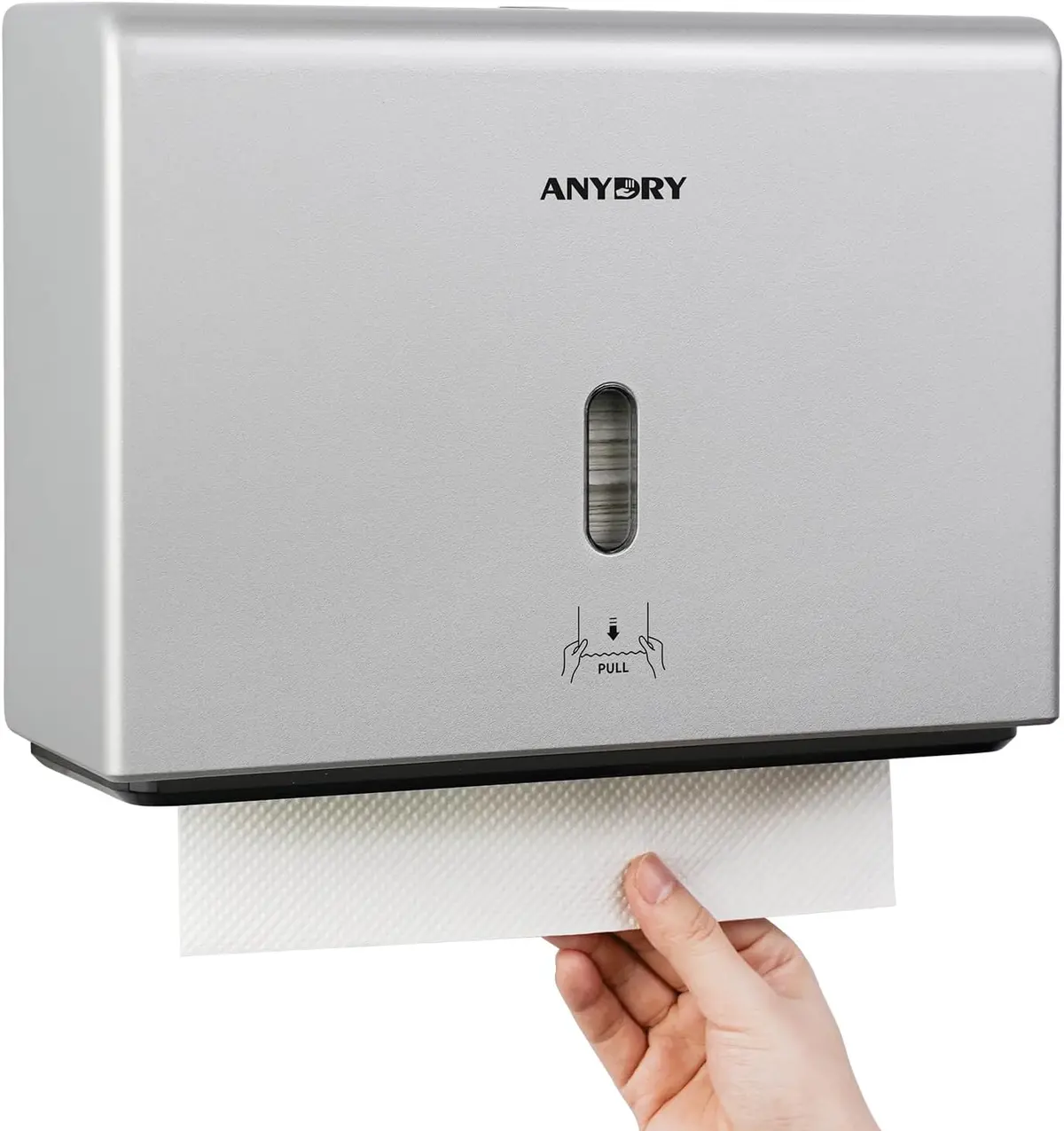 Wall-Mounted Paper Towel Dispenser – Fits Tri-Fold Towels Up To 10X3.1 Inches, Holds 200 Sheets (Silver) 1