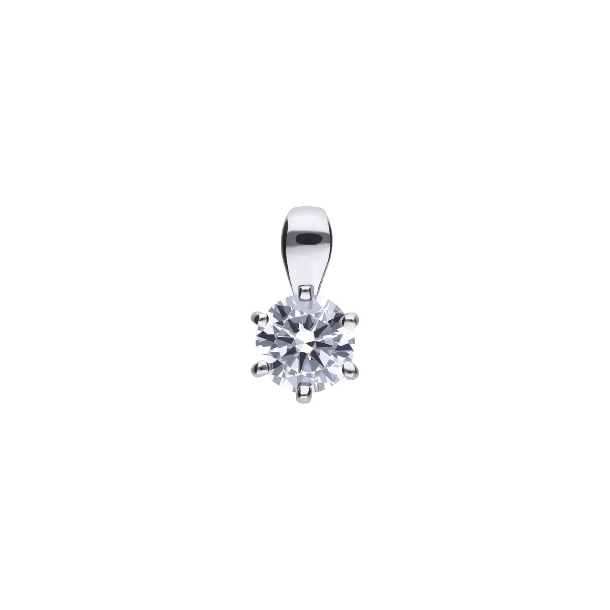 0.75Ct Cubic Zirconia Solitaire Silver Pendant 1