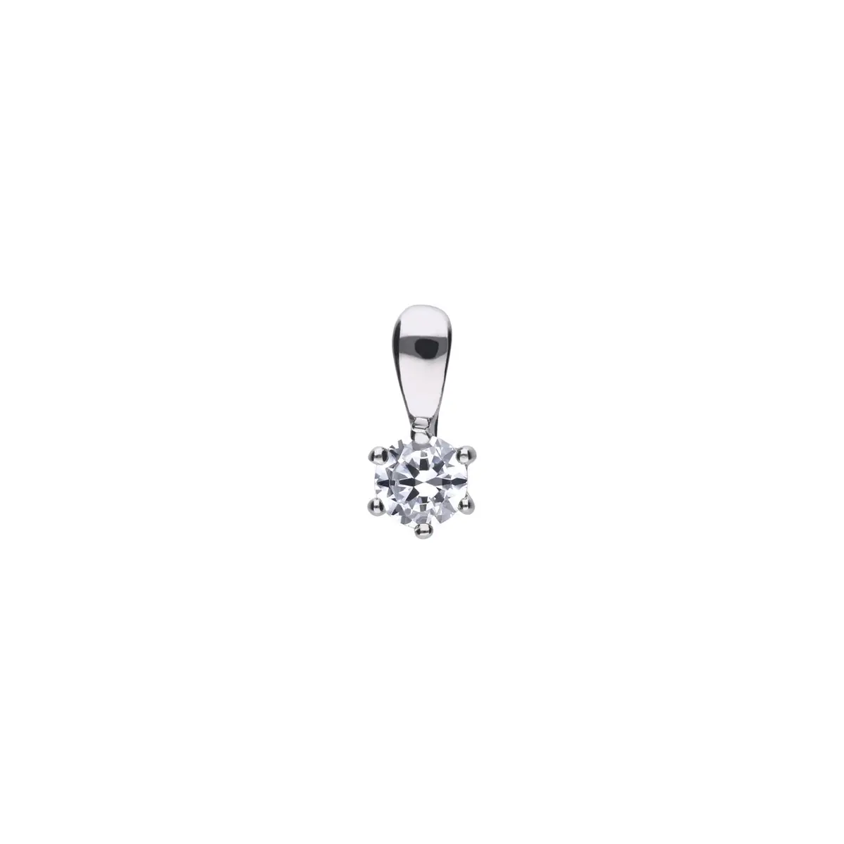 0.25Ct Cubic Zirconia Solitaire Silver Pendant 1