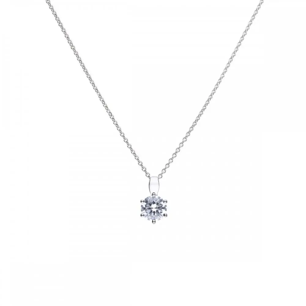 Sil-Solitaire Cz Clw Pndt 1