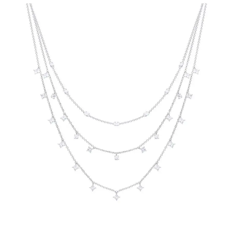 Silver Triple Row Necklace 1