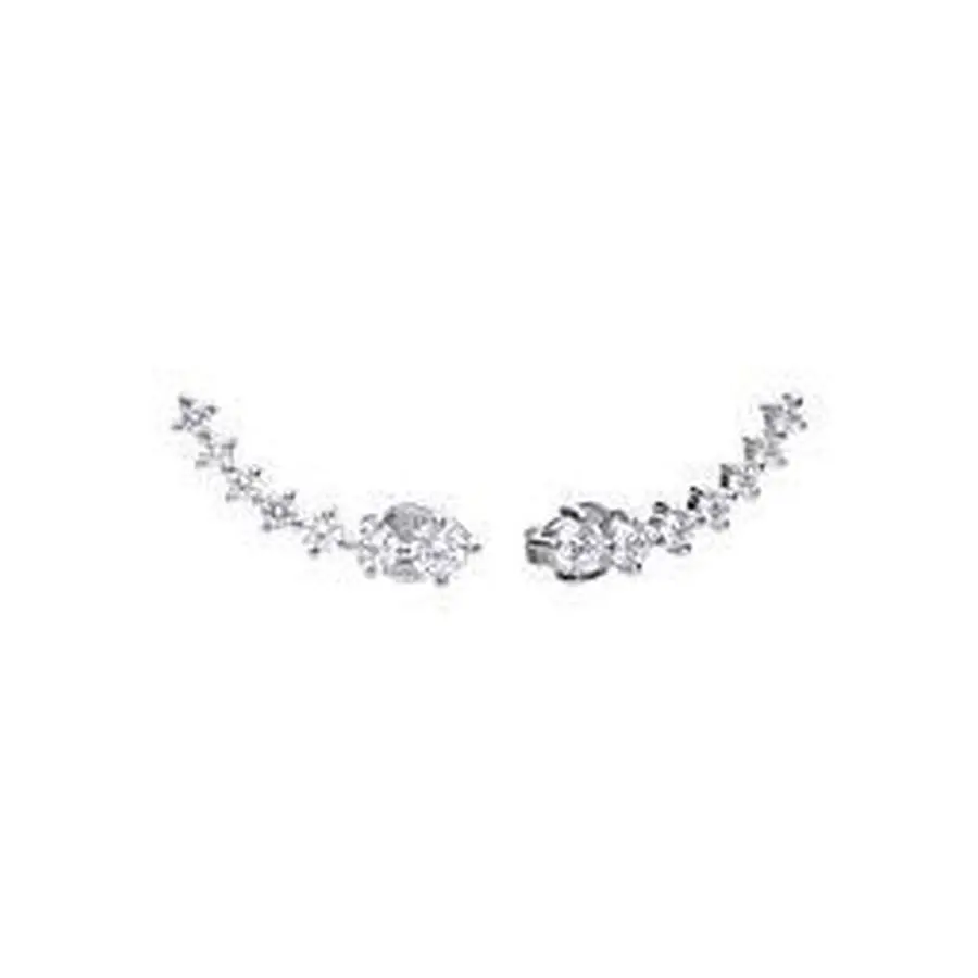 Silver 7 Cz Graduated Stud Earrinngs 1