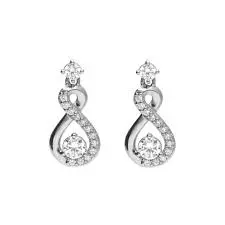 Silver Cz Infinity Drop Ear Rings 1