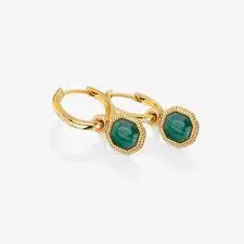 Jac Jossa Gold Plated Silver Revive Malachite Set Earrings 1