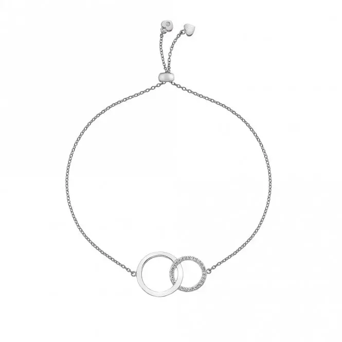 Silver Striking Circle Diamond Set Bracelet 1