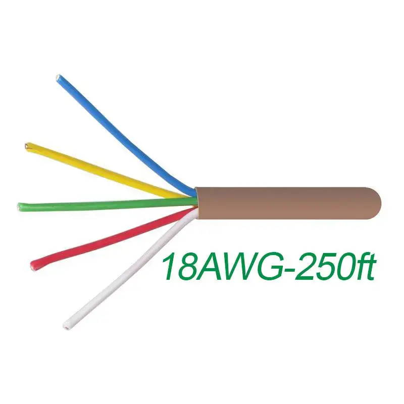 18-5 Thermostat Wire 18-Gauge Copper Cmr Heating Ac Hvac Cable 250Ft 1