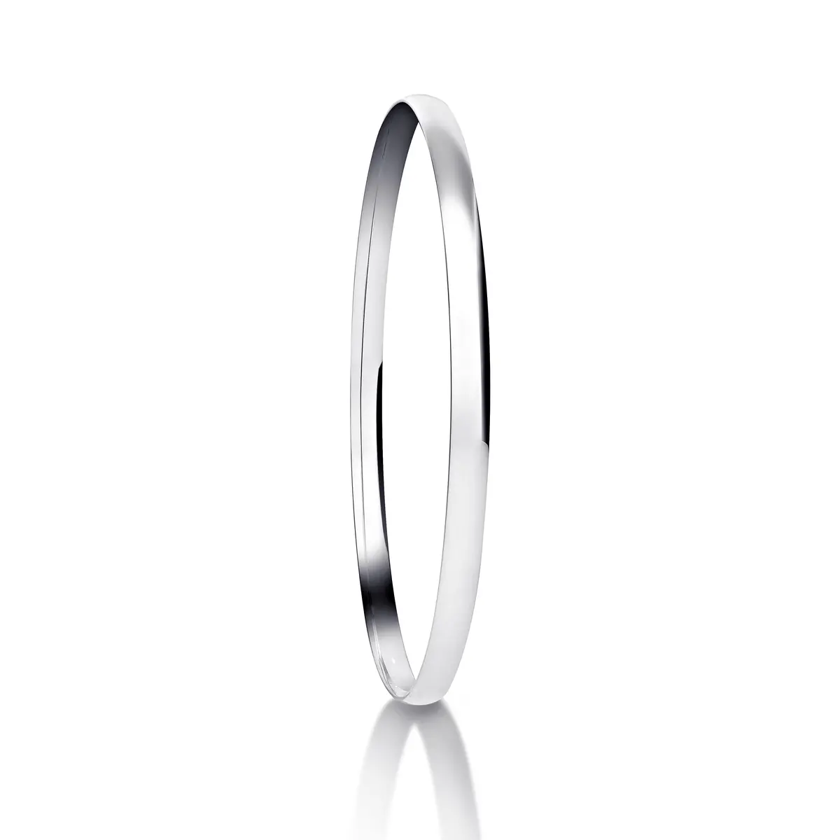 Silver Plain Court Bangle 1