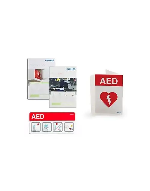 Heartstart Aed Wall Sign, Red 1