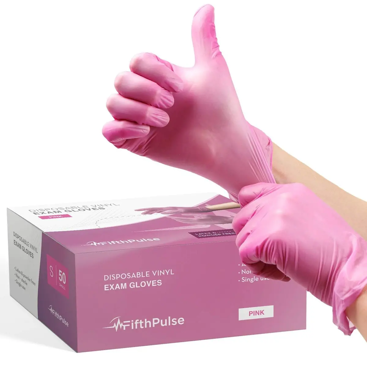 Medical Grade Vinyl Gloves - Pink 1