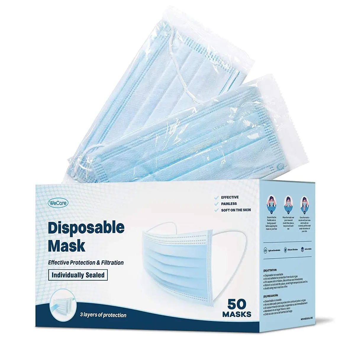 Masks Box Of 50 - Light Blue 1