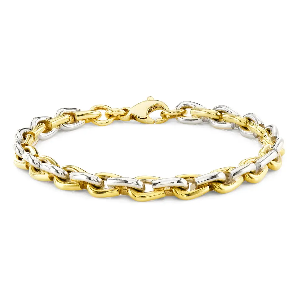 9Ct Yellow & White Gold Horseshoe Link Bracelet 1
