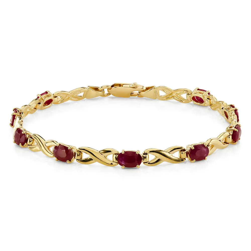 9Ct Yellow Gold Ovlru+Fig8 Link Blt 1