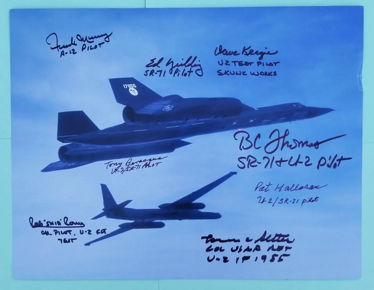 U-2 / Sr-71 Print W/ Cert - Signed By Aviation Legends 1