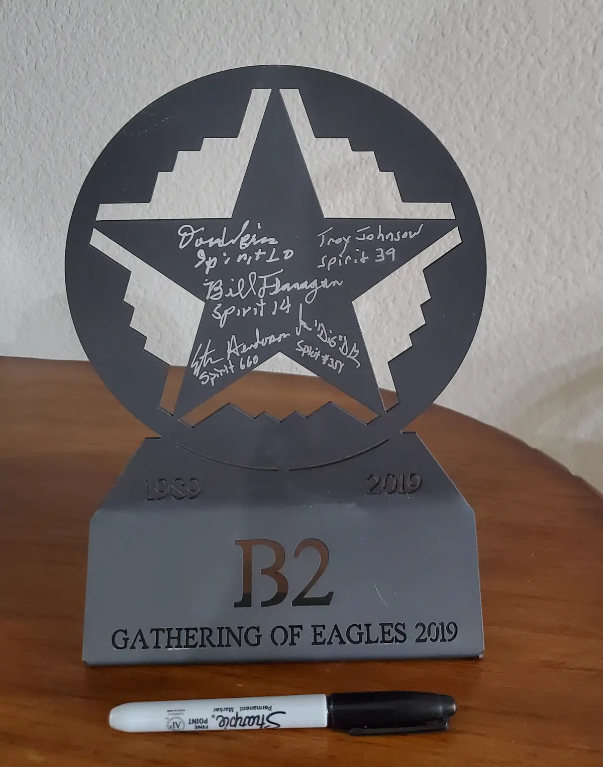 B-2 Signed Metal Centerpiece ‘19 Goe 1
