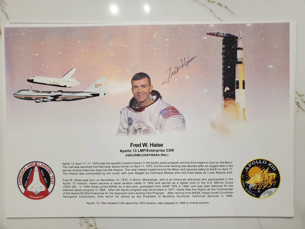 12"X18" Print Signed By Fred Haise (Apollo 13) 1