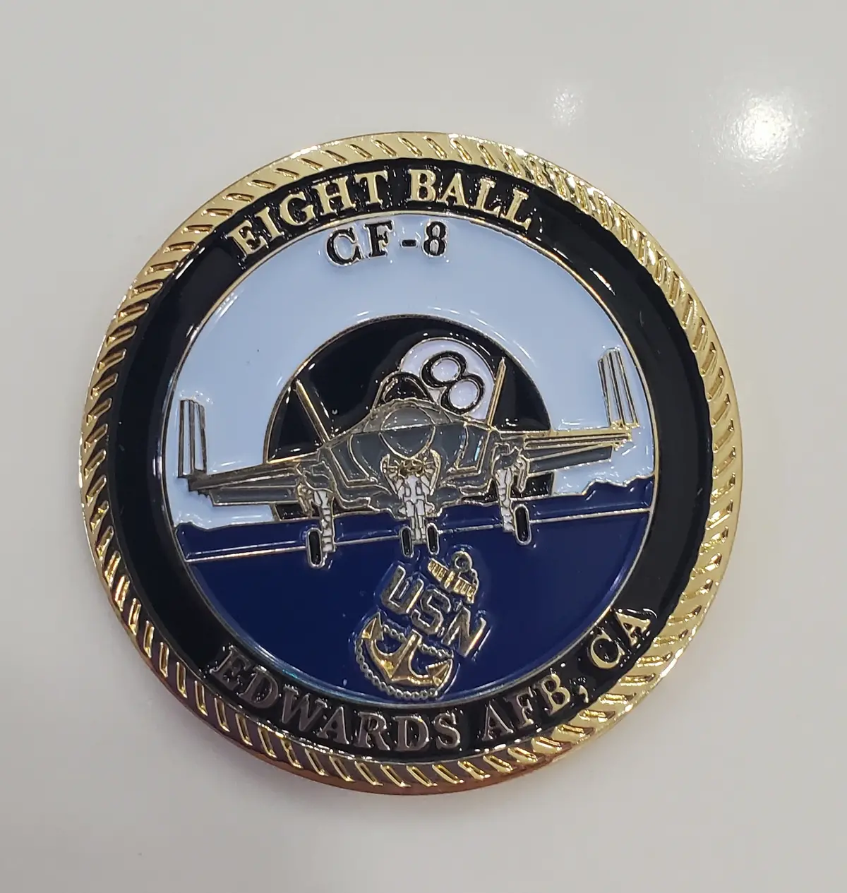 Authentic: F-35/Cf-8 Eight Ball Challenge Coin 1