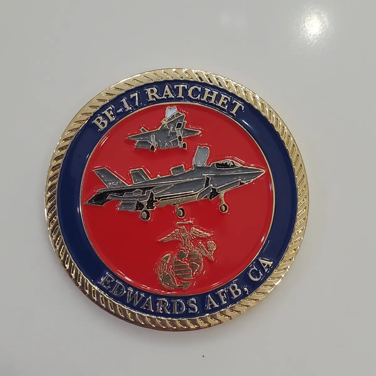 Authentic: F-35/Bf-17 Ratchet/Deadly Jester 2-Sided Challenge Coin 2