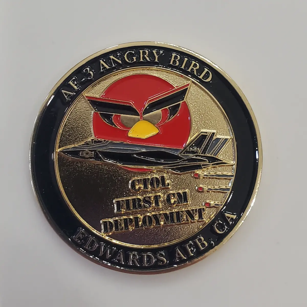 Authentic: F-35/Af-3 Angry Bird 2-Sided Challenge Coin 1