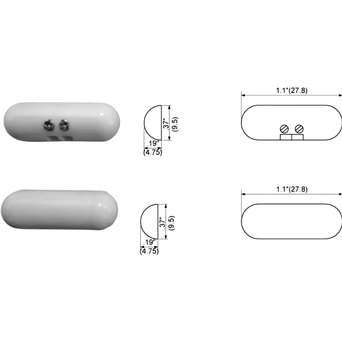 White Magnetic Pill Door Window Security Alarm Contact Terminal 2