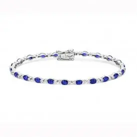 18Ct White Gold Stunning Tanzanite & Diamond Bracelet 1