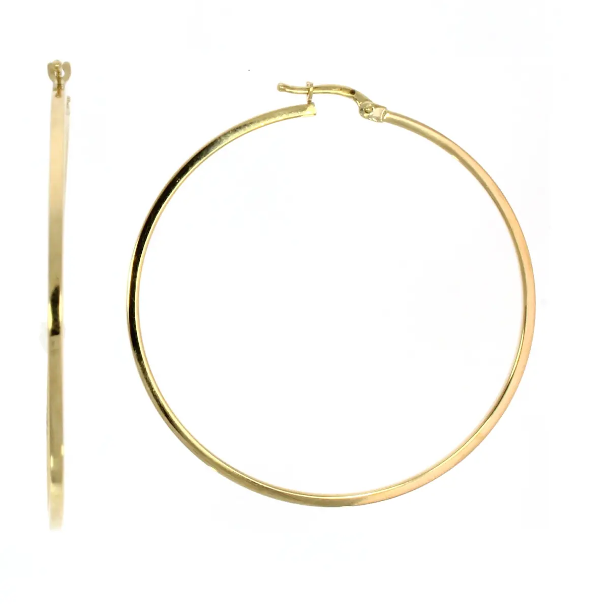 9Ct Yellow Gold Large Tube Hoop Earrings 1