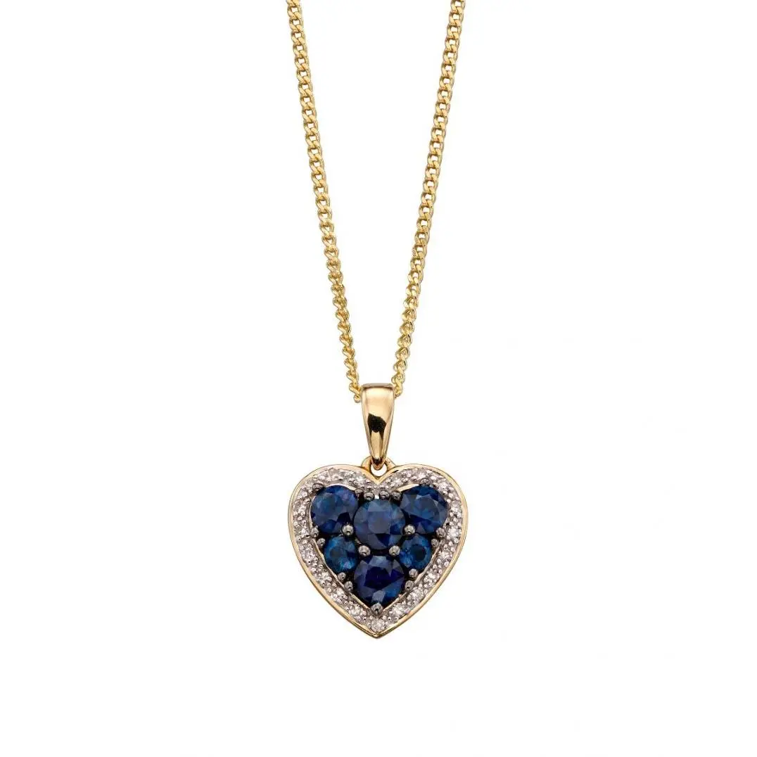 9Ct Yellow Gold B.Sa/Di Clust-N.Chn 1