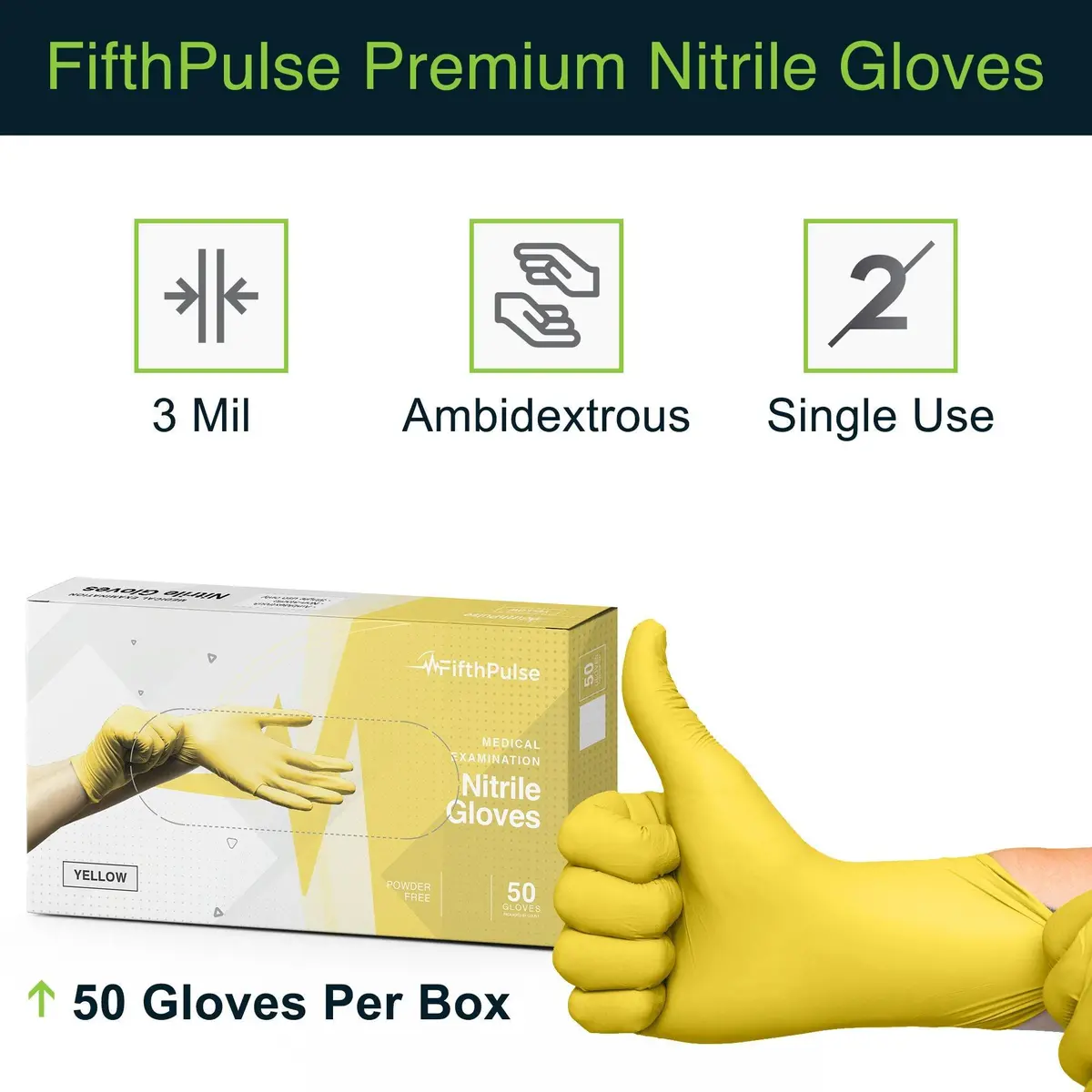 Yellow Disposable Nitrile Gloves 2