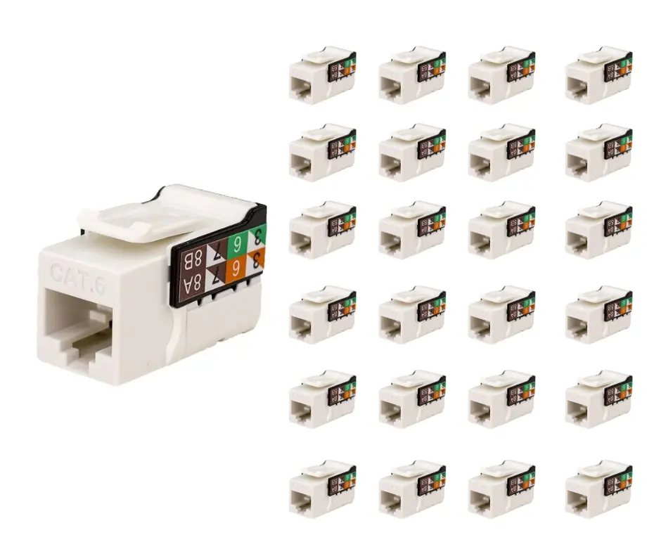 Vertical Cable 352-V2700/Bw/25 Cat6 Rj45 Keystone Jack V-Max Series Unshielded - White (25 Pack) 1